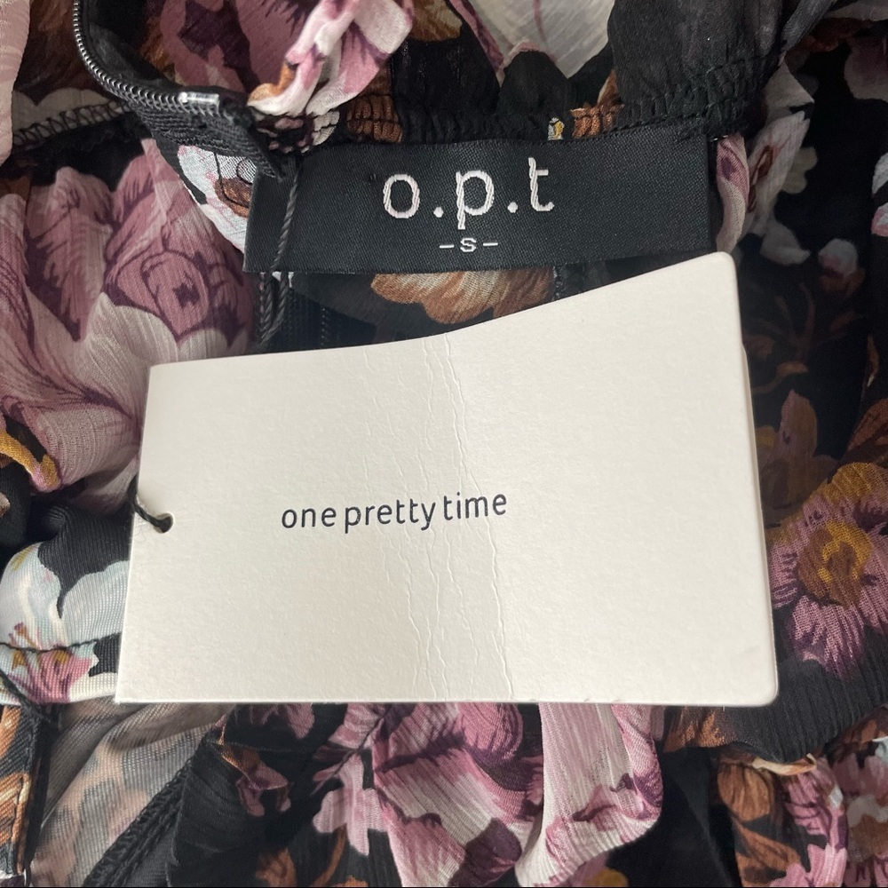 O.P.T NWT FLORAL HIGH NECK BLOUSE TOP EXTRA SMALL SMALL ANTHROPOLOGIE - Picture 4 of 6